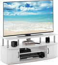 Furinno JAYA Large Entertainment Stand for TV Up to 55 Inch White Oak/Chrome