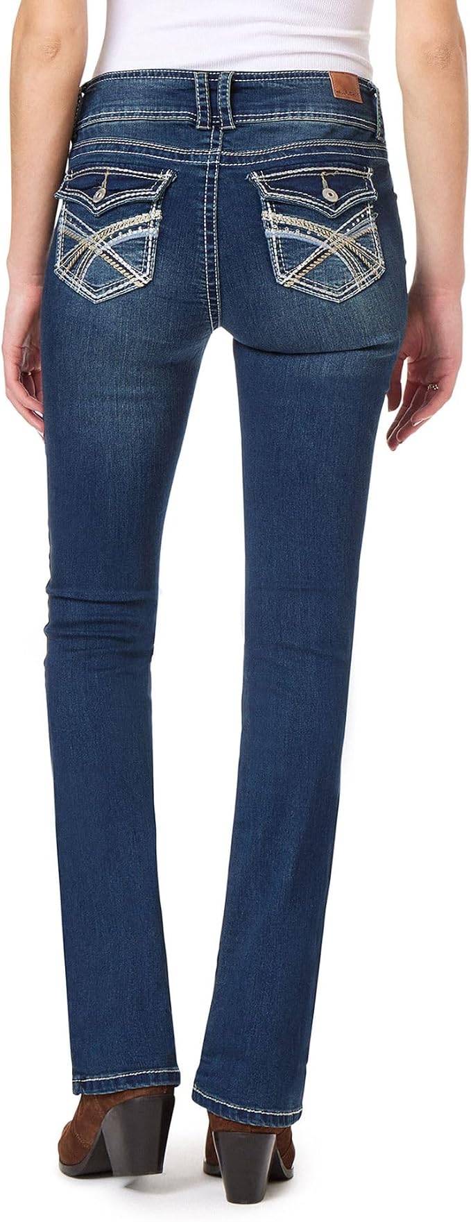 WallFlower Luscious Curvy Bootcut Jeans for Women Mid-Rise Insta Stretch Denim Size-Inclusive Juniors Jeans
