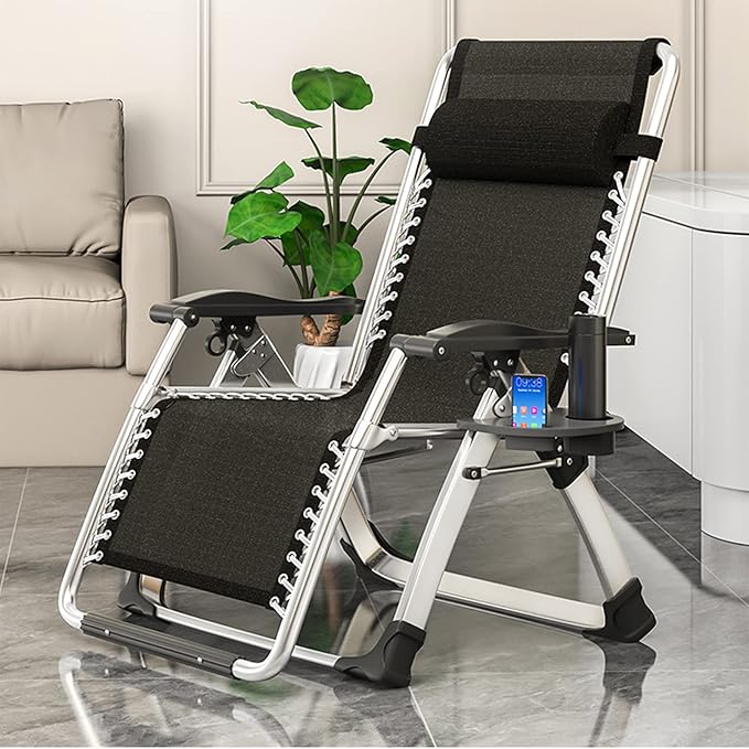 DoCred Comfy Chair Folding Chair Recliner Chair for Bedroom and Living Room Folding Reclining Patio Chairs Lounge Chair with Removable Cushion for Indoor Outdoor