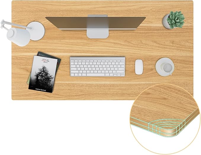 Whole-Piece Particle Board Table Top for Standing Desk and Home Office Desk DIY 55x28x1 Inch Maple Desk Top