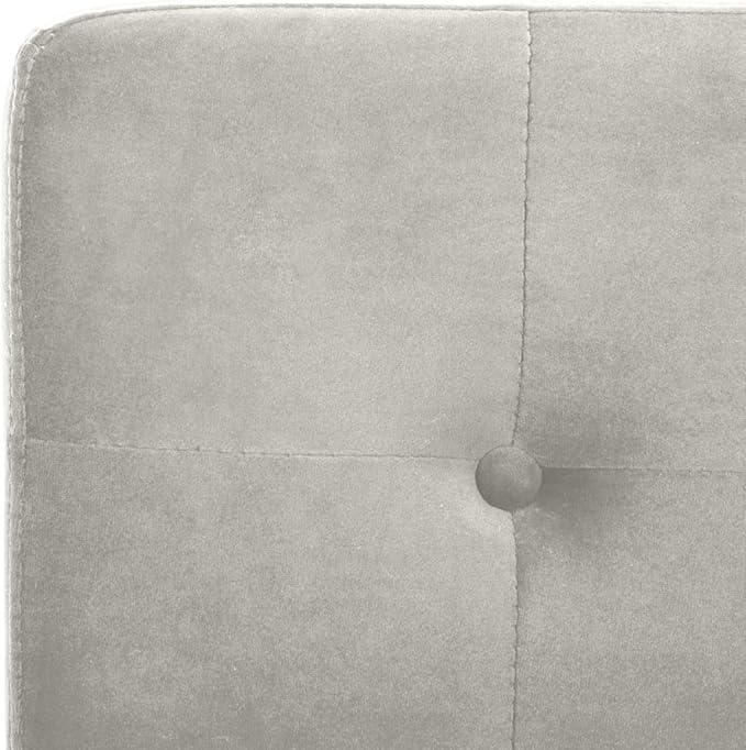 Safavieh Home Walsh Grey Velvet and Chrome Tufted Side Chair