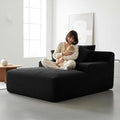 Container Furniture Chamden Oversized Chaise Lounge Chair Modern Corduroy Sofa Bed with Full Foam Cushioning Cozy Convertible Sleeper for Living Room or Bedroom Black