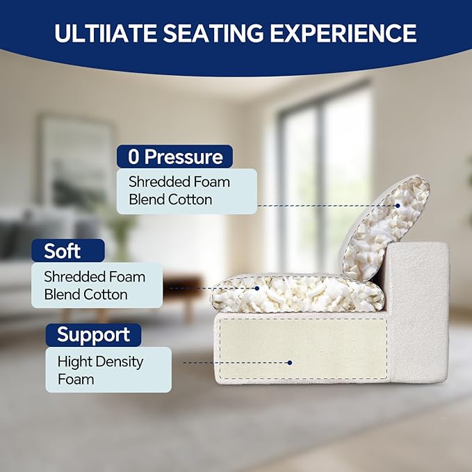 Cloud Couch for Living Room Boneless Modular Sectional Sofa (Ottoman)