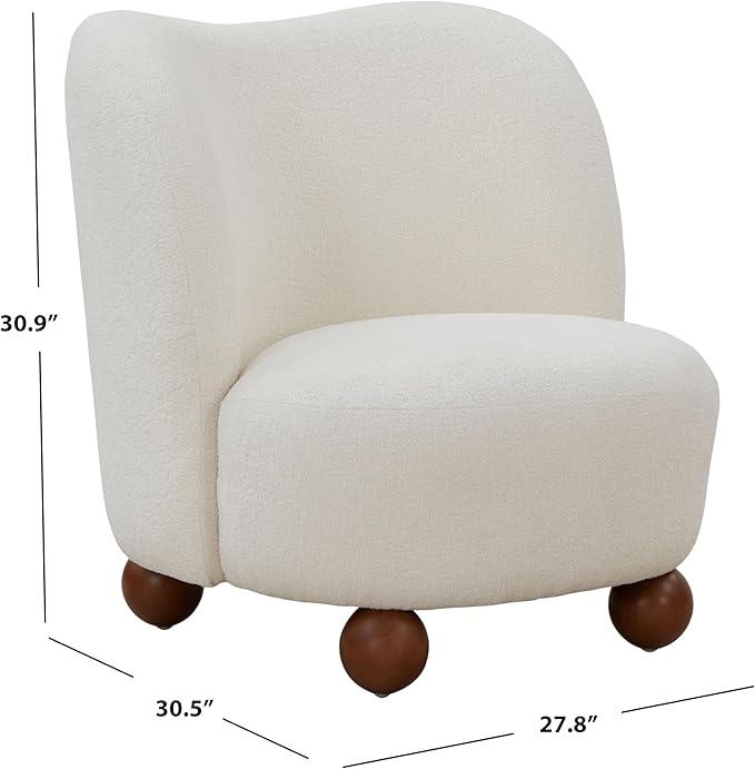 SAFAVIEH Couture Collection Rodolfo Ivory Boucle/Natural Accent Chair