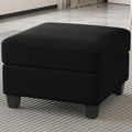 Belffin Modular Sofa Storage Ottoman Module for Velvet Piping Modular Sectoinal Couch Square Ottoman Footrest Black