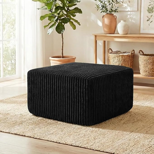 Modular Sectional Sofa Ottoman for Couch Boneless Sectional Couch Ottoman for Living Room Bedroom Apartment Office No Assembly Require Black