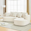 Curved Cloud Boneless Couch 106’’ Modern Comfy L-Shape No Assembly Required Sofa with Chenille Fabric Deep Seat Loveseat + Chaise for Living Room