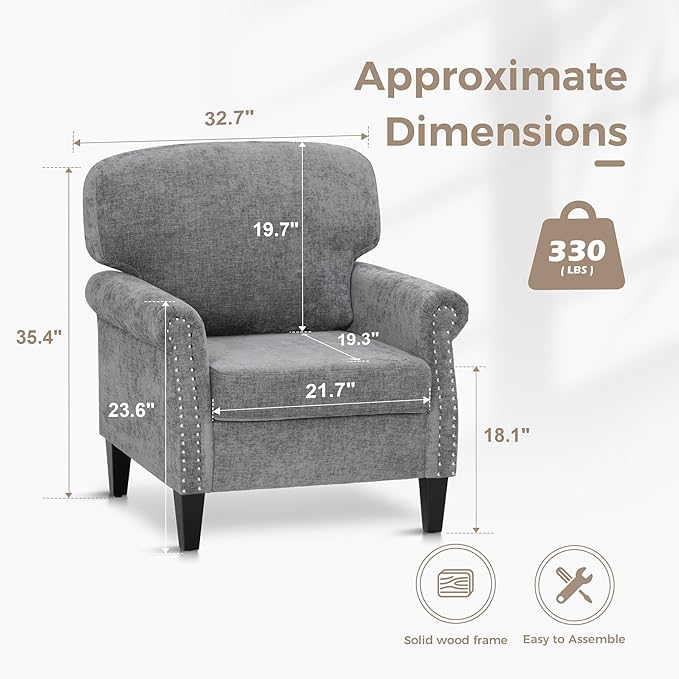MAISON ARTS Gray Sofa and Loveseat Set Space-Saving Comfy Couches for Office/Meeting Room Linen-Blend Fabric with Removable Furniture Covers