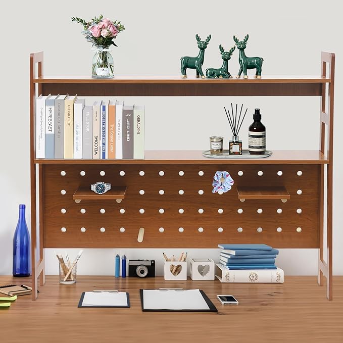 Desktop Shelf-Home Office Computer Desk [2nd Floor] 115CM-walnut Color