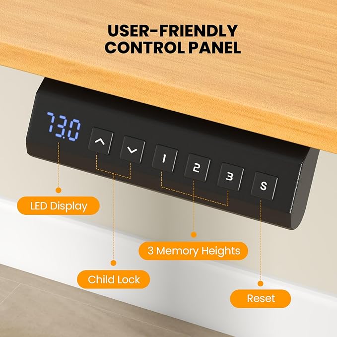 Tangkula 63 Inch Height Adjustable Electric Standing Desk Extra Large Sit Stand Desk with 3 Memory Height Settings Anti-Collision System 2 Hanging Hooks &amp Wire Holes Rising Desk for Home Offic