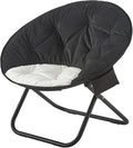 Urban Lifestyle Colorblock Micromink Saucer™ Chair with Black Legs Black/White