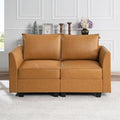 Naomi Home Elizabeth Modern Loveseat Sofa with Extendable Design &amp Soft Comfortable Seating – Air Leather Modular loveseat sofa with Sturdy Wooden Frame Ideal for Small Spaces Easy Assembly Car