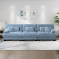 133.8 Oversized Modular Sectional Sofa 3-Seater Loveseat Cloud Couch with Pillows and Overthick Cushion for Living Room Home Theater ApartmentChenilleLight Blue