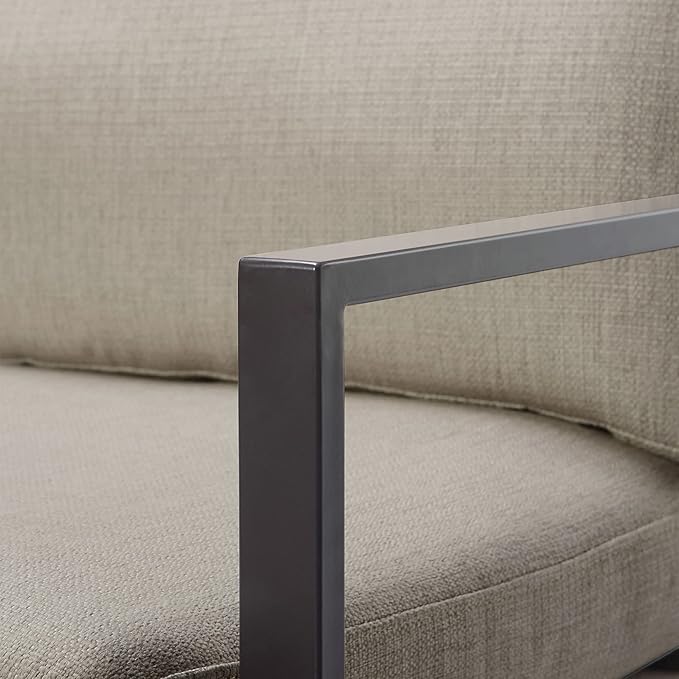Tommy Hilfiger Russell Bronze Metal Frame Accent Chair Linen
