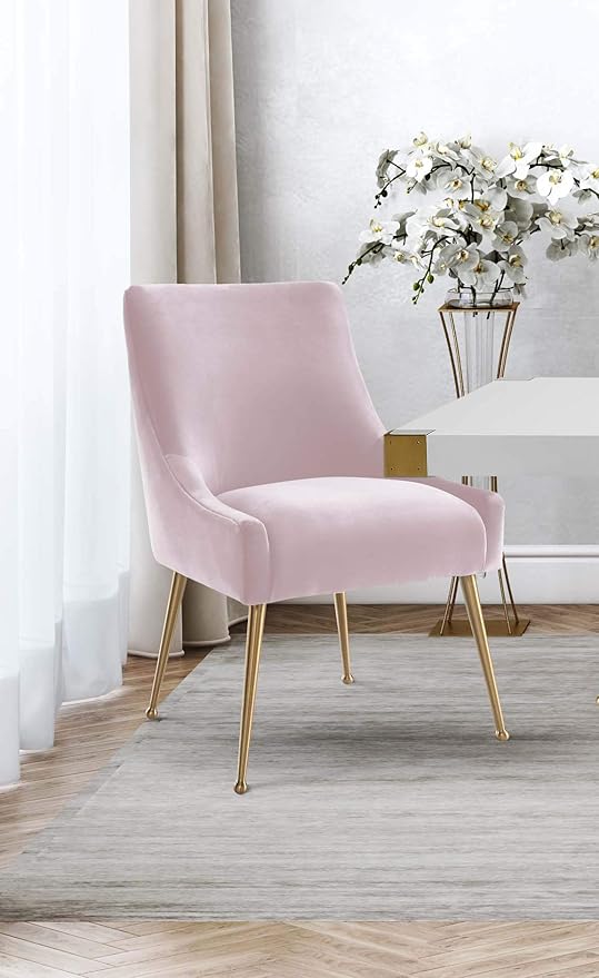 Tov Furniture Beatrix Blush Velvet Side Chair