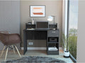Manaos Writing Computer Desk with Multiple Shelves and One Drawer - Stylish Grey Home Office Furniture