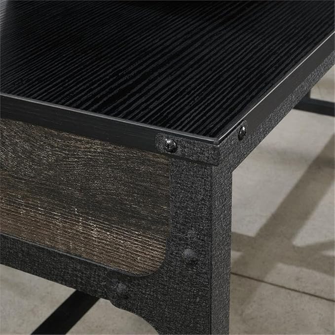 Sauder Foundry Road Engineered Wood/Metal 36 Desk Return in Carbon Oak