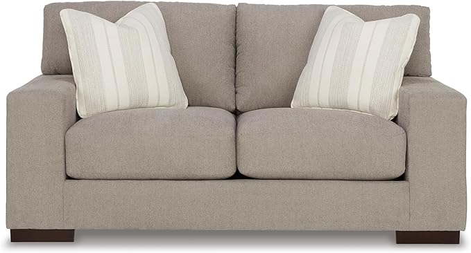 Signature Design by Ashley Maggie Contemporary Loveseat for Living Room Light Brown