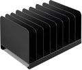 Suzile Metal Desktop File Organizer 8 Compartments Vertical File Sorter Black 11.02 W x 14.96 L x 6.30 H Office Reception Areas Workspace(Rectangle)