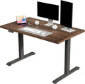 47 Electric Standing Desk Height Adjustable Stand Up Desk with Multiple Functions Standing Desks for Home and Office Adjustable Desks Office Table Black Walnut
