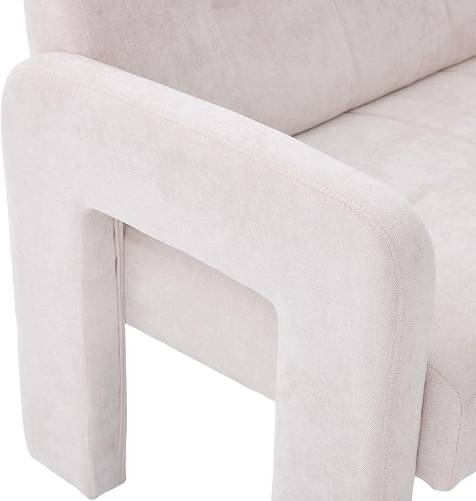 Nordic Modern Double Armchair Living Room &amp Bedroom Compact Upholstered Sofa Leisure Sofa Comfortable Seating with Dual Armrests Can be paired with a single chair for Living RoomBedroom (BEIGE)