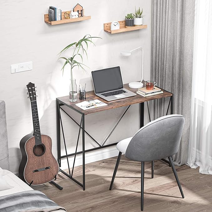 NOBLEWELL HOME NWCD3D Folding Computer Desk Brown