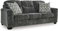 Signature Design by Ashley Lonoke Modern Sofa with 2 Accent Pillows Gray