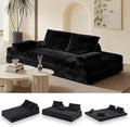 Futon Sofa Bed King Size Boneless Sleeper Sofa Oversized Chenille Foldable Couch Convertible Floor Couches Modern Folding Mattress Daybed for Gaming Living Room Apartment Dark Grey