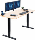 VIVO Electric 60 x 24 in Dual Motor Sit Stand Desk Memory Height Adjustment 2B Series Bamboo Top Black Frame DESK-KIT-2B6O