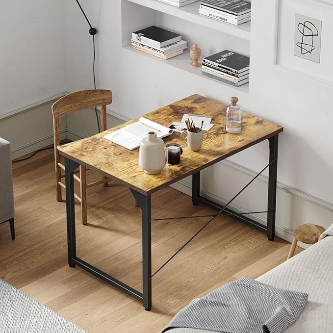 CubiCubi Computer Desk 32 inch Small Home Office Desk for Small Spaces Modern Simple Style for Home Office Study Writing Deep Brown