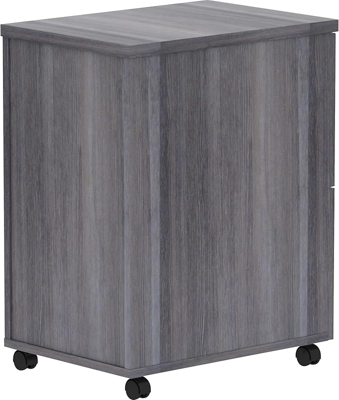 Lorell Weathered Charcoal Laminate Desking Pedestal - 2-Drawer