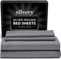 Silvery Silver Infused Bed Sheets Set - Ultra-Soft Temperature-Regulating Fabric with Self-Cleaning Technology™ That Stays Fresh 3X Longer for Hygienic Sleep