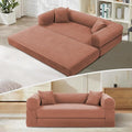 KBQ 3-Seat Convertible Sleeper Sofa Bed with 2 Pillows Corduroy Folding Mattress Couch Floor Sofa Lounge Couch for Living Room Bedroom Lounge Studio Pink