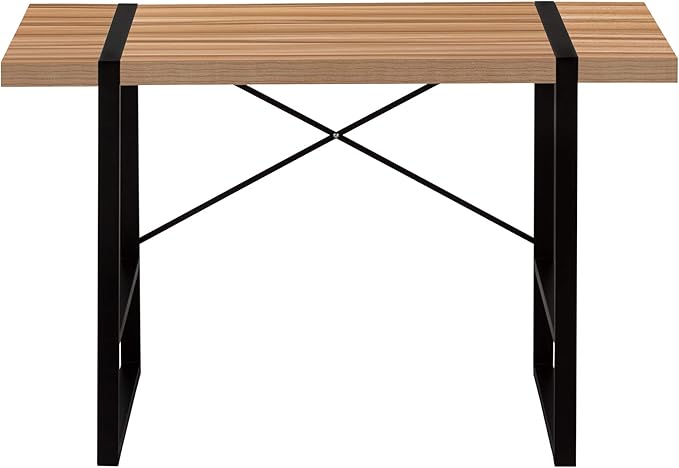 Computer Desk Home Office Laptop 48 l Work Brown Laminate Black Metal Contemporary Modern