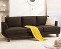 Mid Century Modern Couches for Living Room 89 Comfy Brown Couch Sofa with 3-Seater Deep Seats Upholstered Sofas for Living Room Office Apartment Bedroom