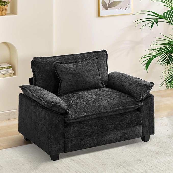 53 Comfy Cloud Sofa Couch with Throw Pillows Upholstered Deep Seat Cozy Sofa Chair Modern Single Seat Modular Sectional Sofa for Living Room