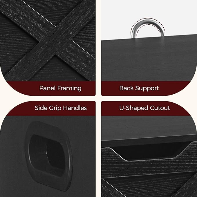 Rolling Filing Cabinet Small File Cabinet Under Desk with Single Drawer Hanging File Organizer for A4/Letter-Size Documents Organizer Box for Home Office Black FCBK4001