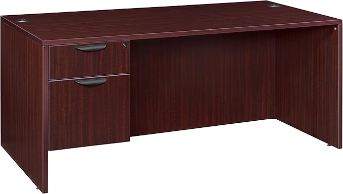 Regency Legacy 60 x 30 Inch Office Desk with Single Pedestal Drawer Durable Mahogany Laminate Scratch-Resistant Surface Spacious Workspace for Home Professional and Executive Offices