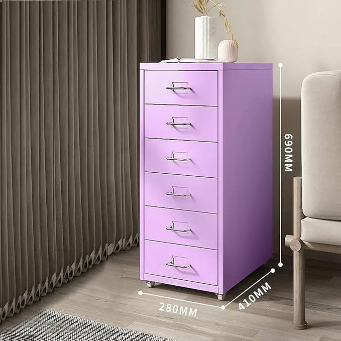 File Cabinet Multi-Layer Tin Cabinet A4 Folder Small Cabinet Classification File Cabinet Filing Cabinet Office Drawer Cabinet (Color : Light Purple)