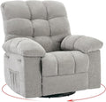 Oversized Swivel Rocker Recliner Chair for Adult360° Swivel Rock Recliner Extra Wide Manual Recliners Chenille Upholstery Overstuffed Soft Rocking Sofa ChairGray