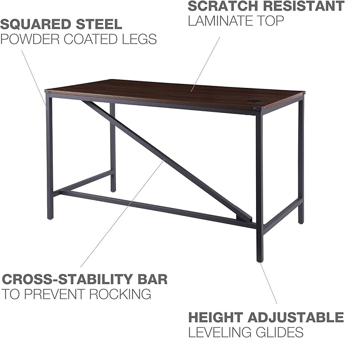 Alera Industrial Series Table Desk 47.25 X 23.63 X 29.5 Modern Walnut