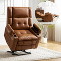 Dual Motor Power Lift Recliner Chair for Elderly with Massage and Heat Oversized Lift Chair with Arm Storage Lay Flat Lift Recliner for Adults Big Tall Infinite PositionLving Room Camel