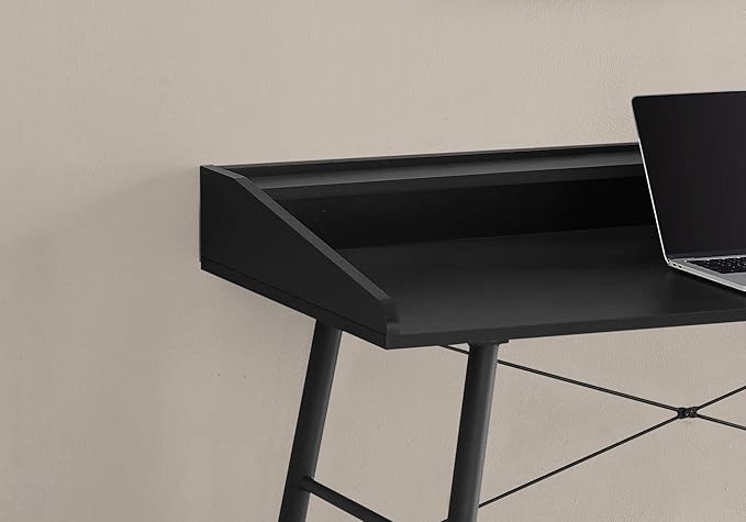 Monarch Specialties I 7537 Computer Desk Home Office Laptop Storage Shelves 48 L Work Metal Laminate Black Contemporary Modern