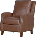 Parker Living Hunter - Chestnut Charm Manual Pushback Recliner Chair Top Grain Leather with Match Genuine Leather Recliner Comfortable