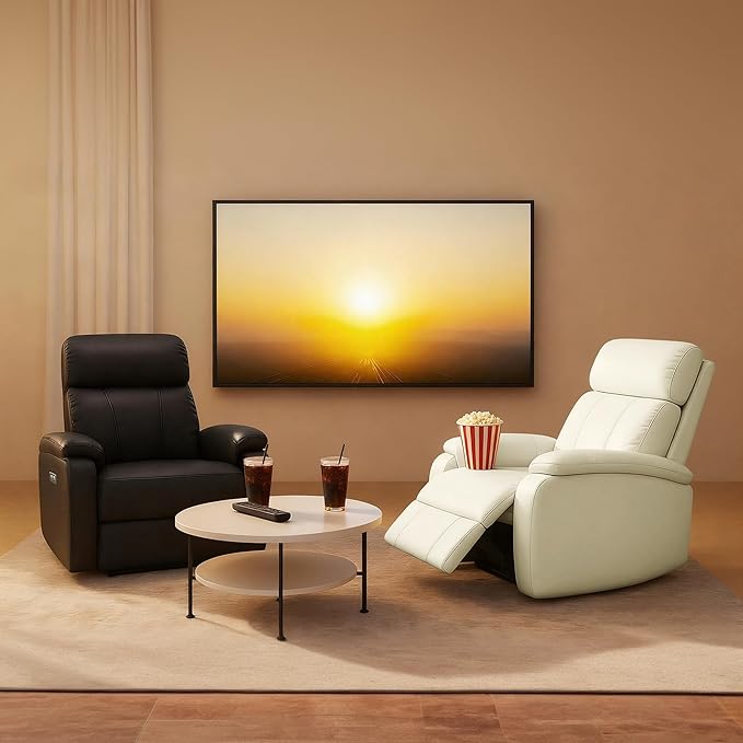FLEXISPOT X3 Power Recliner Chair Adjustable Electric Recliner with USB Port Thick Cushion &amp Padded Back Comfortable Faux Leather Chair for Adults Living Room Nursery Home Theater (White)