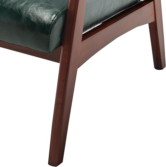 Convenience Concepts Take a Seat Natalie Accent Chair 28.5 L x 27.5 W x 31 H Hunter Green Faux Leather/Espresso