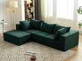 Vamcheer Modular Sectional Sofa - Modern L Shaped Boneless Couch with Deep Seat Upholstered Sectional Couches for Living Room Bedroom Office No Assembly Required Green