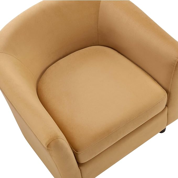 Green Swivel Accent Chair with Ottoman 360° Barrel Chairs with Foot Stool Comfy Reading Chair with Removable Pillow &amp 2 Armrest Covers for Living Room Small Spaces Bedroom (Chenille Yellow)