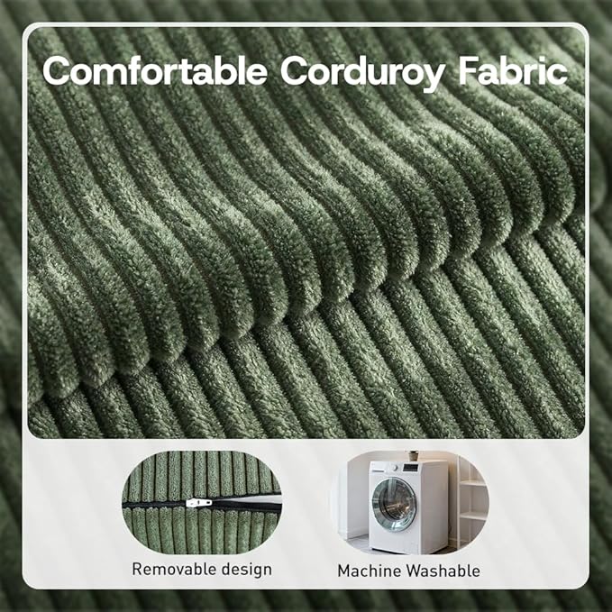 Folding Sofa BedConvertible Sofa Bed with Armrest Foldable Sleeper Chair Portable Folding 4-in-1 Floor Sofa with Convertible Lounge Chair for Living RoomBedroomWashable CoverGreen Single
