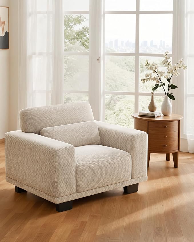 Pipishell Modern Accent Chair Oversized Armchair with Wide Seat Armrests &amp Thick Cushion Reading Chairs Comfy Arm Chair Removable Sofa Cushion and CoverEasy to Install
